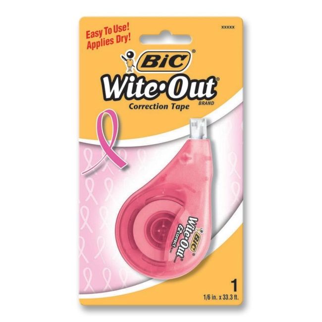 BIC Wite-Out Breast Cancer Aware Correction Tape WOTAP1SGK BICWOTAP1SGK