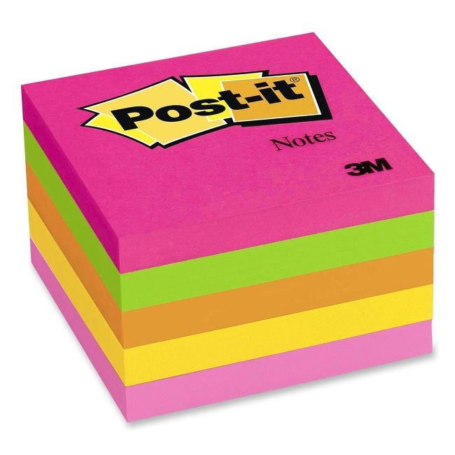 3M Post-it Neon Plain Note 654-5PK MMM6545PK