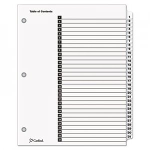 Cardinal Traditional OneStep Index System, 31-Tab, 1-31, Letter, White, 31/Set CRD60113 60113CB