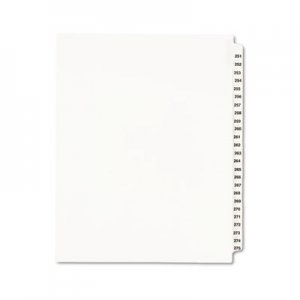 Avery Avery-Style Legal Exhibit Side Tab Divider, Title: 251-275, Letter, White AVE01340 01340