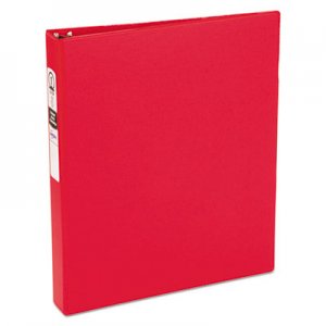 Avery Economy Non-View Binder with Round Rings, 11 x 8 1/2, 1" Capacity, Red AVE03310 03310