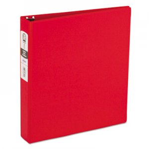 Avery Economy Non-View Binder with Round Rings, 11 x 8 1/2, 1 1/2" Capacity, Red AVE03410 03410