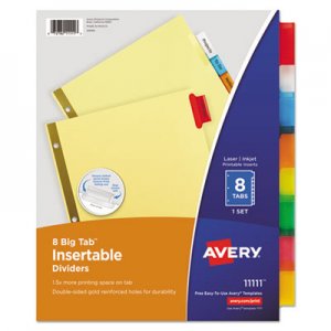 Avery Insertable Big Tab Dividers, 8-Tab, Letter AVE11111 11111