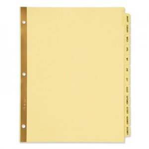 Avery Preprinted Laminated Tab Dividers w/Gold Reinforced Binding Edge, 12-Tab, Letter AVE11307 11307
