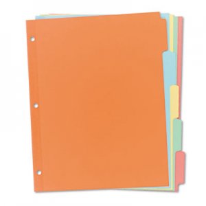 Avery Write-On Plain-Tab Dividers, 5-Tab, Letter, 36 Sets AVE11508 11508
