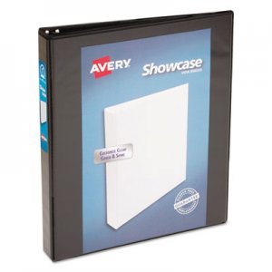 Avery Showcase Economy View Binder w/Round Rings, 11 x 8 1/2, 1" Cap, Black AVE19600 19600