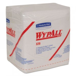 WypAll* X70 Cloths, 1/4 Fold, 12 1/2 x 12, White, 76/Pack, 12 Packs/Carton KCC41200 41200
