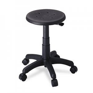 Safco Office Stool with Casters, Seat: 14in dia. x 16-21, Black 5100 SAF5100