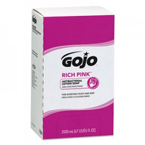 GOJO RICH PINK Antibacterial Lotion Soap Refill, 2000mL, Pink, 4/Carton GOJ7220 7220-04