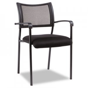 Alera Eikon Series Stacking Mesh Guest Chair, Black, 2/Carton EK43ME10B ALEEK43ME10B