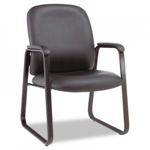 Alera Genaro Series Guest Chair, Black Leather, Sled Base GE43LS10B ALEGE43LS10B