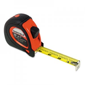 Great Neck Sheffield ExtraMark Tape Measure, Red with Black Rubber Grip, 1" x 25 ft GNS58652 58652