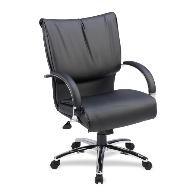 Lorell Mid-Back Dacron-Filled Cushion Management Chair 69515 LLR69515