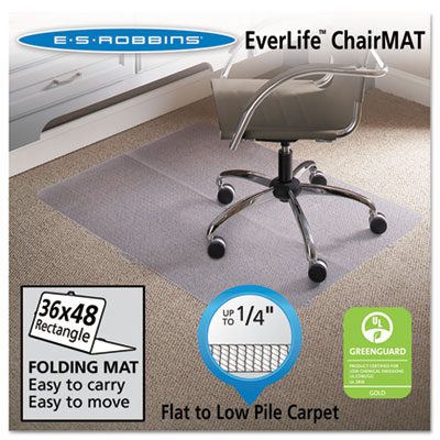 ES Robbins Foldable 36x48 Rectangle Chair Mat, Task Series for Carpet up to 1/4 120082 ESR120082