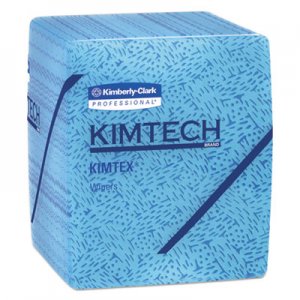 KIMTECH KIMTEX Wipers, 1/4 Fold, 12 1/2 x 12, Blue, 66/Box, 8 Boxes/Carton KCC33560 33560
