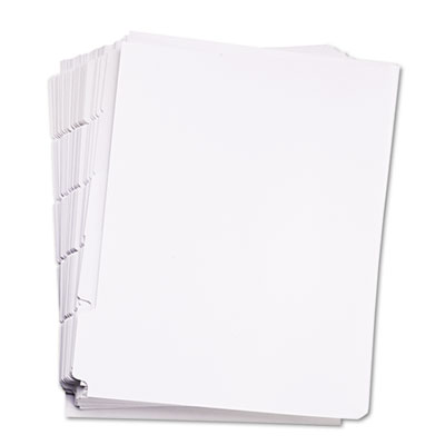 Kleer-Fax 80000 Series Blank Side Tab Dividers, 5-Tab, Letter, White, Unpunched, 5 Sets KLF84302 84302