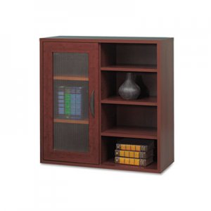 Safco Apr S Single-Door Cabinet w/Shelves, 29-3/4w x 11-3/4d x 29-3/4h, Mahogany