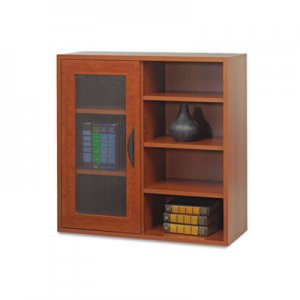Safco Apr S Single-Door Cabinet w/Shelves, 29-3/4w x 11-3/4d x 29-3/4h, Cherry