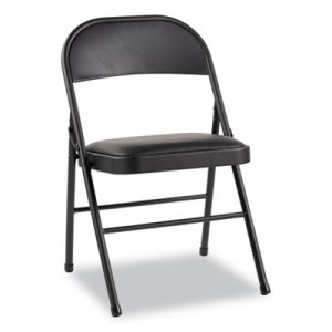 Alera Steel Folding Chair with Two-Brace Support, Padded Seat, Graphite, 4/Carton ALEFC94VY10B