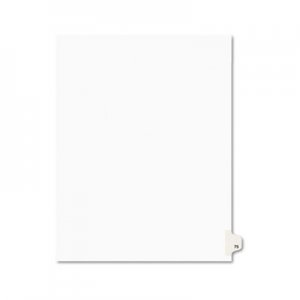 Avery Avery-Style Legal Exhibit Side Tab Divider, Title: 75, Letter, White, 25/Pack AVE01075 01075