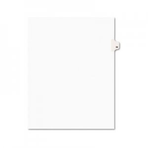 Avery Avery-Style Legal Exhibit Side Tab Divider, Title: 56, Letter, White, 25/Pack AVE01056 01056