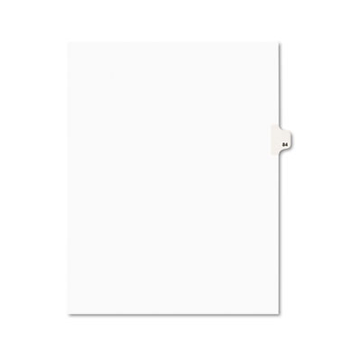 Avery Avery-Style Legal Exhibit Side Tab Divider, Title: 84, Letter, White, 25/Pack AVE01084 01084