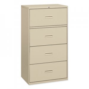 basyx 400 Series Four-Drawer Lateral File, 36w x 19-1/4d x 53-1/4h, Putty 484LL BSX484LL
