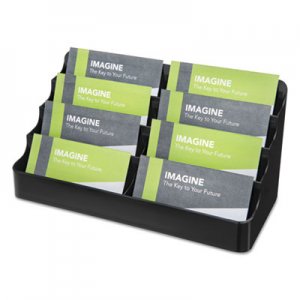 deflecto Recycled Business Card Holder, Holds 400 2 x 3 1/2 Cards, Eight-Pocket, Black DEF90804 90804