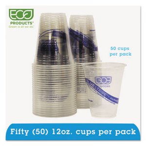 Eco-Products BlueStripe 25% Recycled Content Cold Cups Convenience Pack, 12 oz, 50/Pk ECOEPCR12PK EP-CR12PK