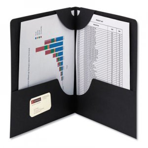Smead Lockit Two-Pocket Folder, Textured Paper, 11 x 8 1/2, Black, 25/Box SMD87981 87981
