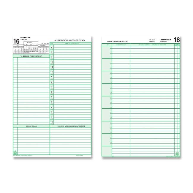 ACCO 2 Pages Daily Calendar Refill Pages 92800 DTM92800