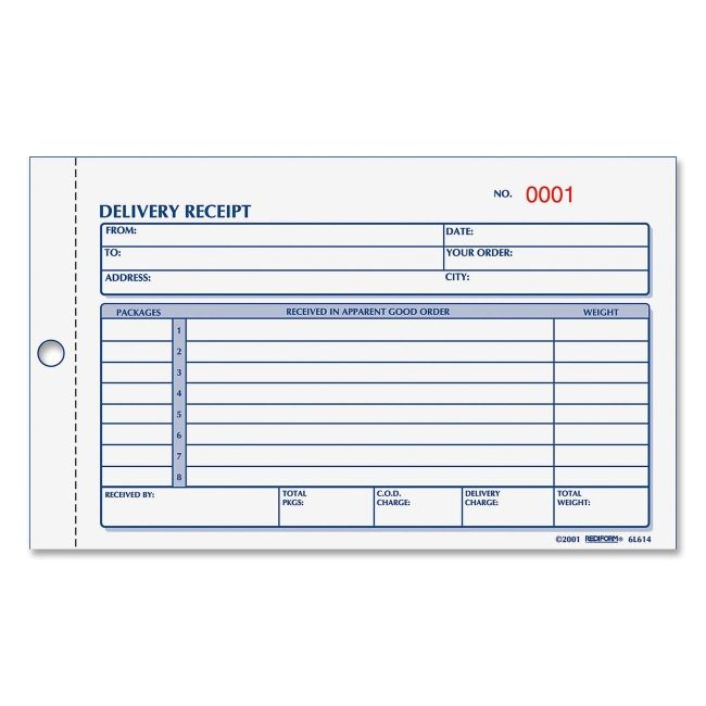 Rediform Delivery Receipt Book 6L615 RED6L615