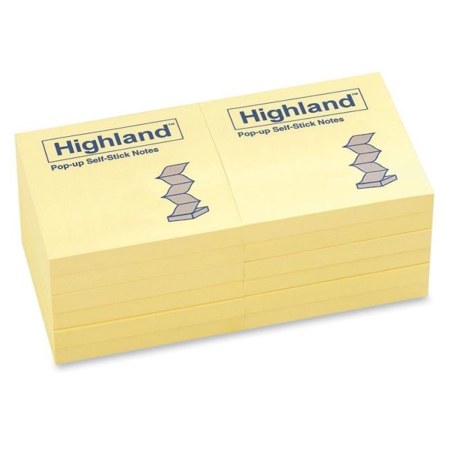 3M Highland Repositionable Pop-up Note 6549PUY MMM6549PUY