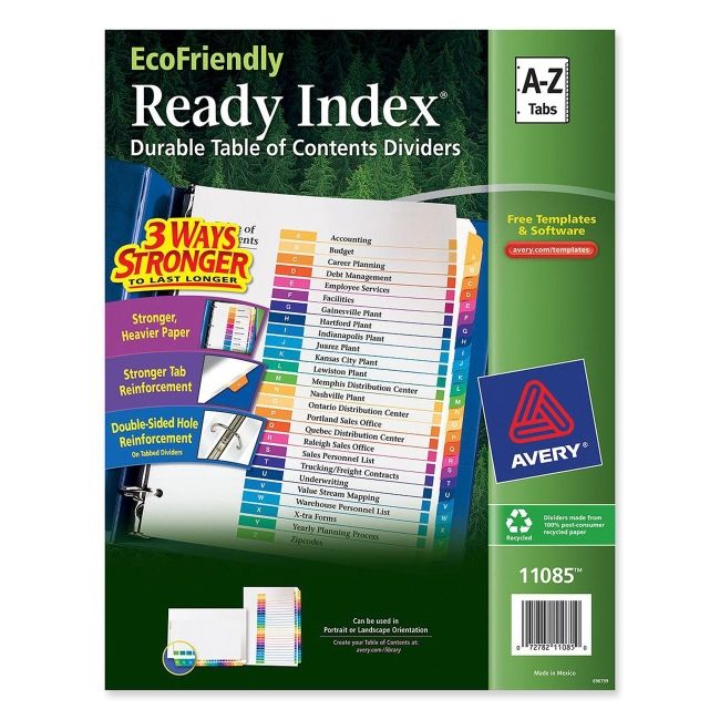 Avery Ready Index Table of Contents Divider 11085 AVE11085 72782