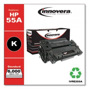 Innovera Remanufactured CE255A (55A) Toner, Black IVRE255A