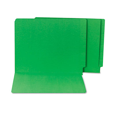 S J Paper Water/Paper Cut-Resistant Folders, Straight Cut End Tab, Letter, Green, 100/Box S13634 SJPS13634