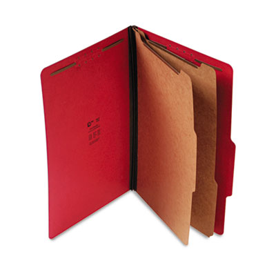 S J Paper Expanding Classification Folder, Legal, Six-Section, Ruby Red, 15/Box S61407 SJPS61407