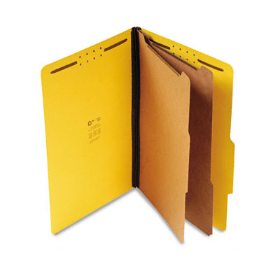 S J Paper Expanding Classification Folder, Legal, Six-Section, Bright Yellow, 15/Box S61406 SJPS61406
