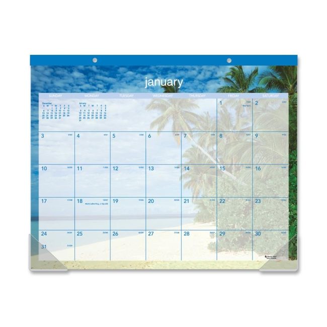 Mead Tropical Escape Desk Pad Calendar DMDTE232 AAGDMDTE232