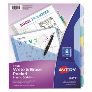 Avery Write-On Big Tab Plastic Dividers, 8-Tab, Letter AVE16177 16177