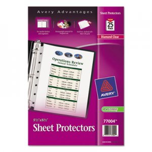 Avery Top Load Sheet Protector, Heavyweight, 8 1/2 x 5 1/2, Clear, 25/Pack AVE77004 77004
