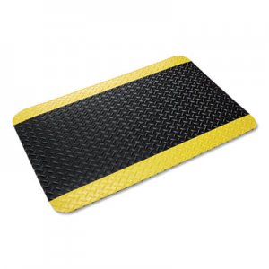 Crown Industrial Deck Plate Anti-Fatigue Mat, Vinyl, 36 x 60, Black/Yellow Border CD0035YB CWNCD0035YB