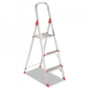 Louisville #566 Folding Aluminum Euro Platform Ladder, 3-Step, Red DADL234603 L2346-03
