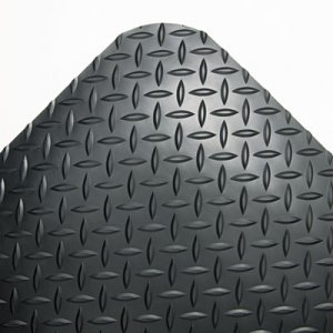 Crown Industrial Deck Plate Anti-Fatigue Mat, Vinyl, 36 x 144, Black CD0312DB CWNCD0312DB