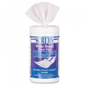 SCRUBS White Board Cleaner Wipes, Cloth, 8 x 6, White, 120/Canister ITW90891 90891