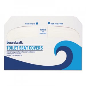 Boardwalk Premium Half-Fold Toilet Seat Covers, 250 Covers/Sleeve, 10 Sleeves/Carton BWKK2500