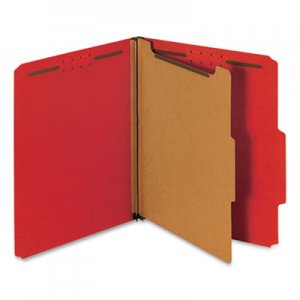 Genpak Pressboard Classification Folders, Letter, Four-Section, Ruby Red, 10/Box UNV10203