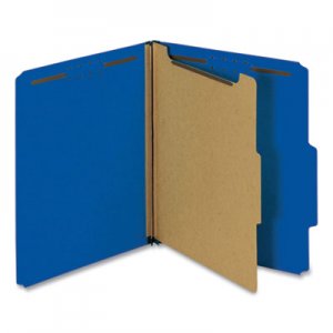 Genpak Pressboard Classification Folders, Letter, Four-Section, Cobalt Blue, 10/Box UNV10201