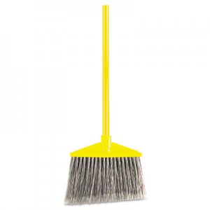 Rubbermaid Commercial Angled Large Broom, Poly Bristles, 46 7/8" Metal Handle, Yellow/Gray RCP637500GY FG637500GRAY