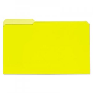 Universal Recycled Interior File Folders, 1/3 Cut Top Tab, Legal, Yellow, 100/Box 15304 UNV15304